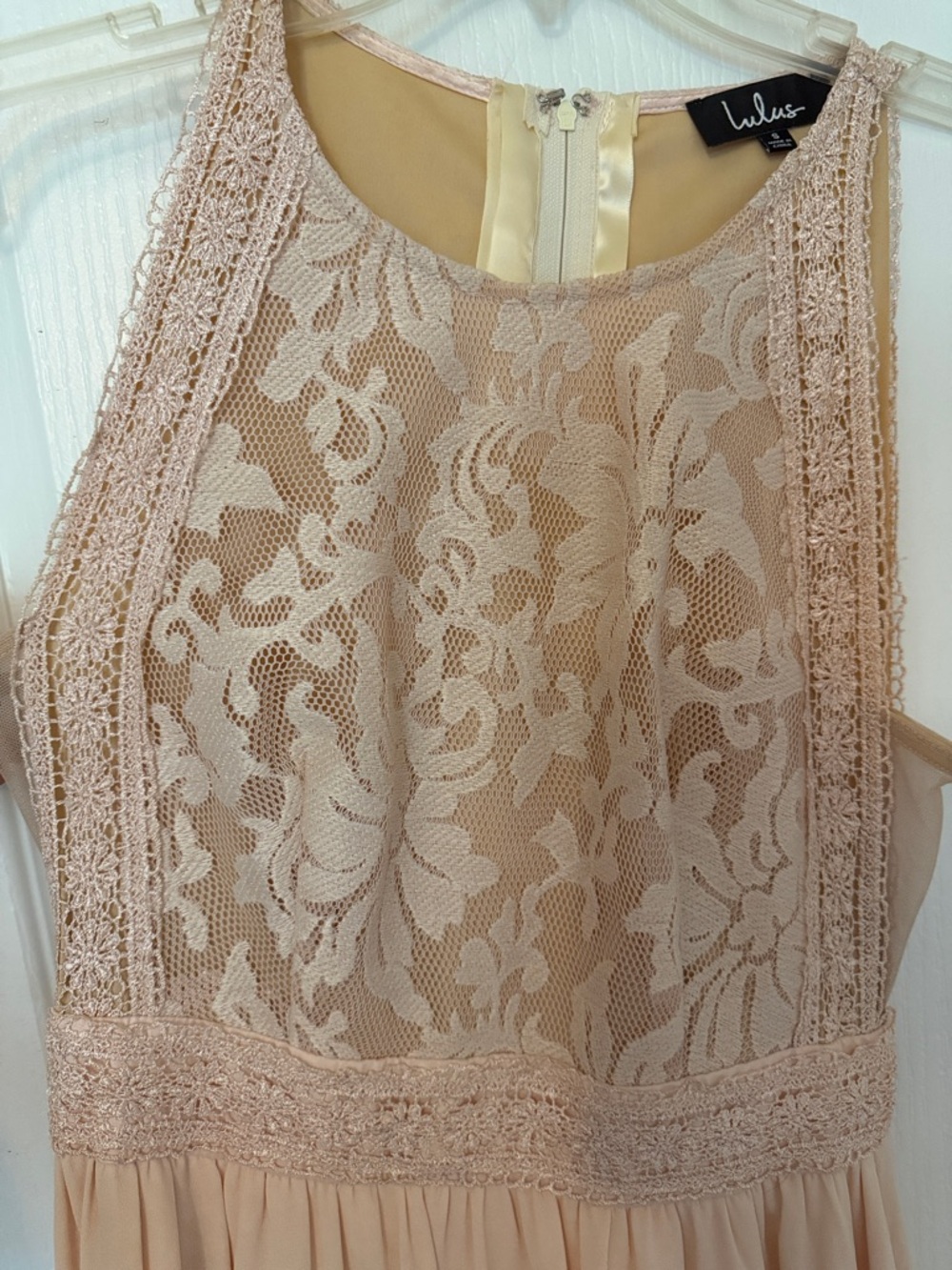 Lulu's Blush Pink Lace Bodice Maxi Dress - Picture 3 of 4